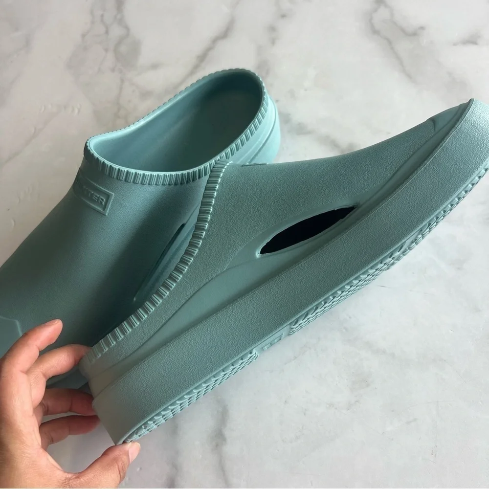 HUNTER Size 11 In/Out Bloom Algae Foam Birdseye Blue Clog New
